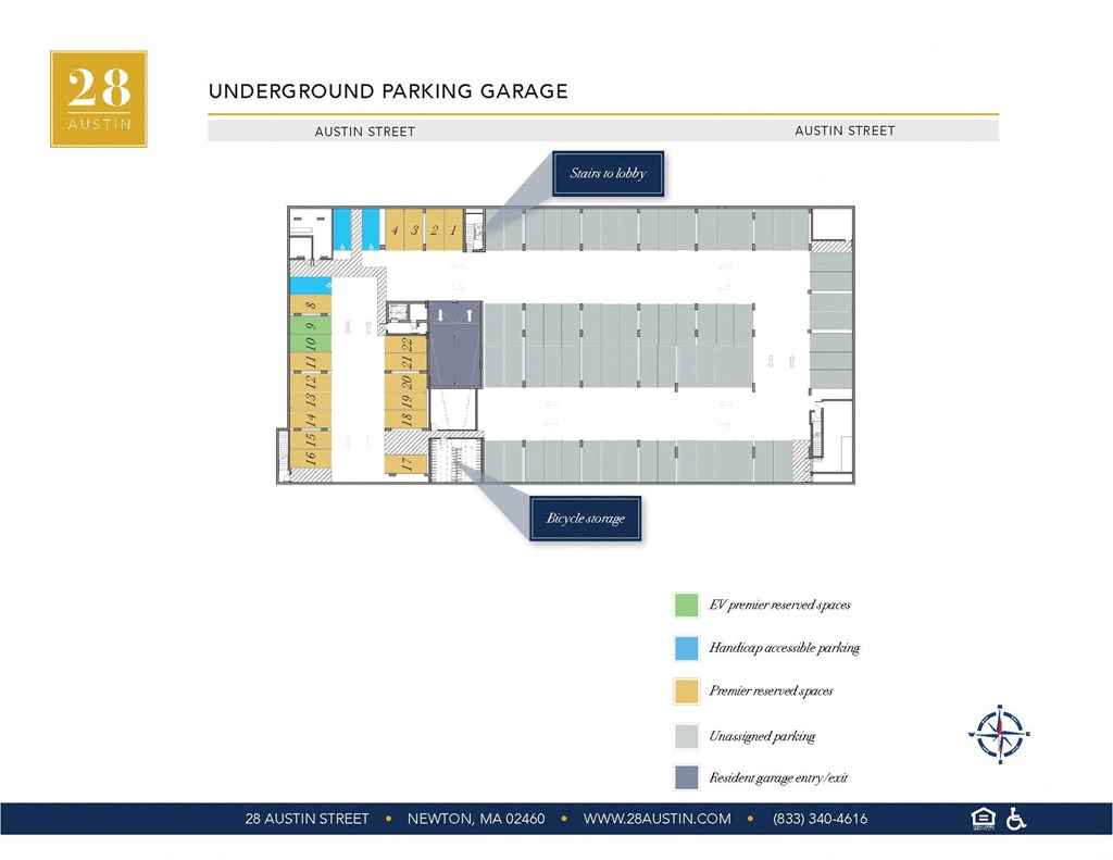 Map of Underground Parking at 28 Austin St, Massachusetts, 02460