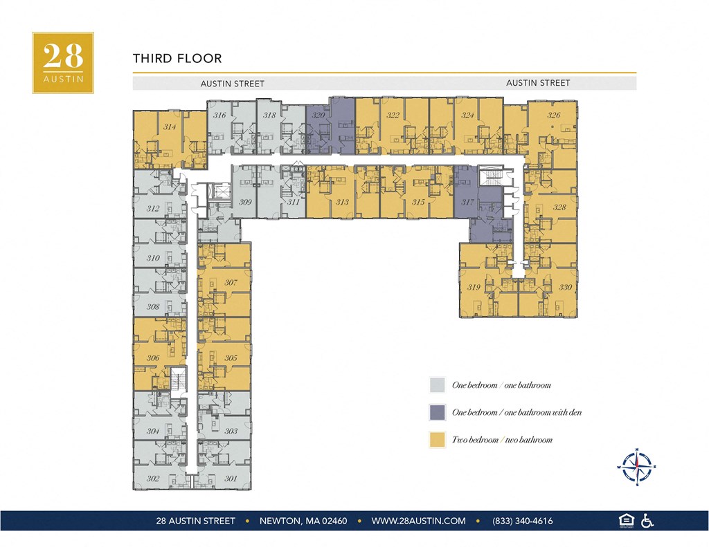 Map of Third Floor at 28 Austin St, Newton, 02460