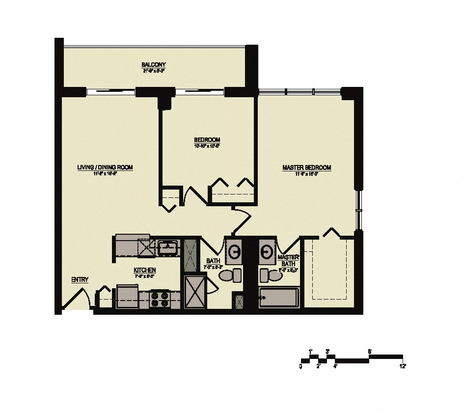 Floor Plan 2 (2 Bed/2 Bath)