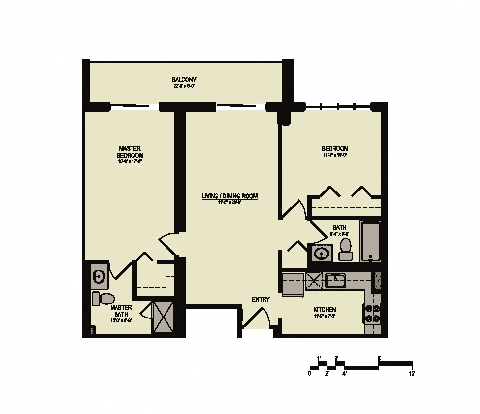 Floor Plan 6 (2 Beds/2 Bath)