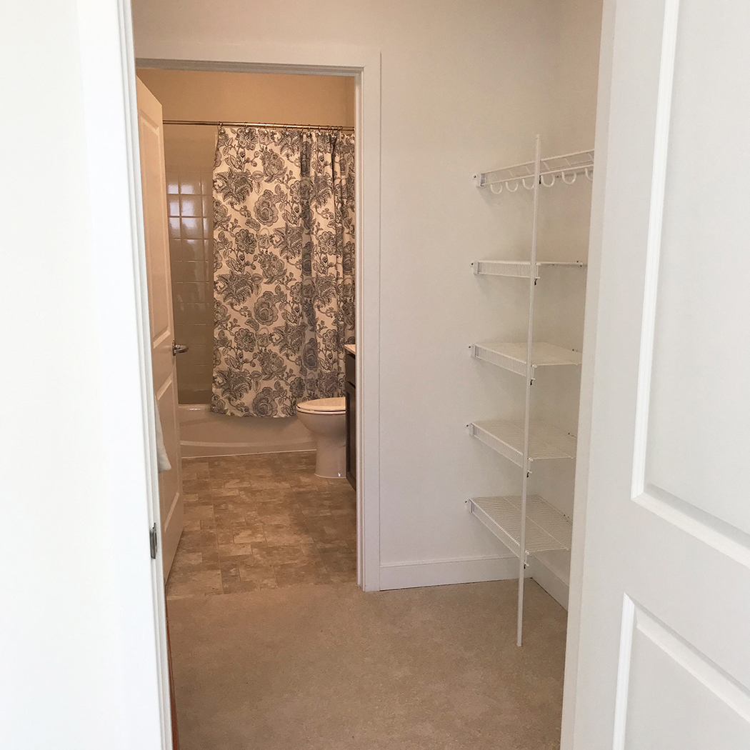 Large walk-in closet with bathroom access