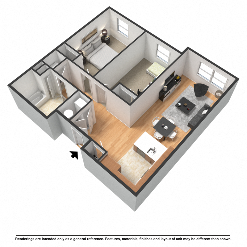 Walbrook Mill 2 Bedroom Floor Plan Furnished