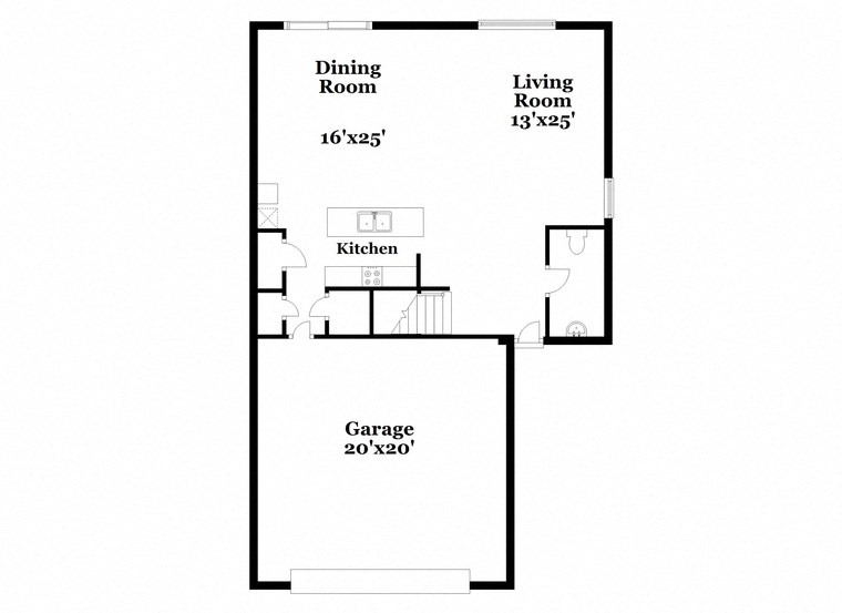 a floor plan of a house with a bedroom and a living room