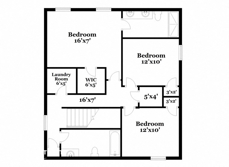a floor plan of a house with a combination of bedrooms and a living room