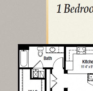 LINX - 1 Bed, 1 Bath w/ Den (G)