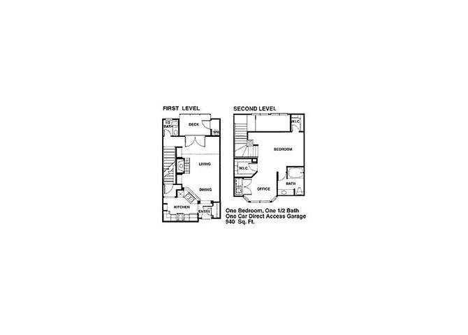 Sycamore Floorplan - 1 bed, 1.5 bath, 940 square feet. Sycamore Floorplan - 1 bed, 1.5 bath, 940 square feet.