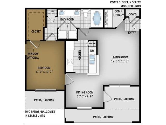 A2 - 1 bedroom 1 bath