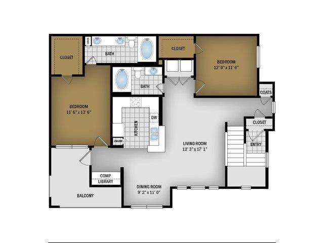 B2 - 2 bedroom 2 bath