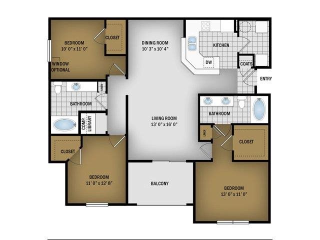 C1 - 3 bedroom 2 bath
