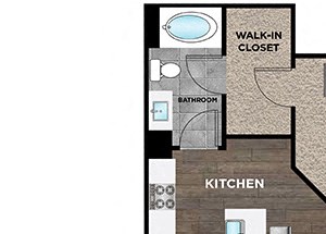 1 BR / 2 BA, DEN - M1