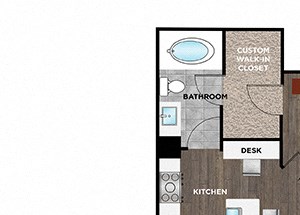 1 BR / 2 BTH, DEN - P07