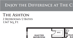 The Ashton two bedroom two bathroom with single car garage floor plan, 1,347 sq. ft. The Ashton two bedroom two bathroom with single car garage floor plan, 1,347 sq. ft.