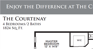 The Courtenay four bedroom three bathroom town home with singe car garage floor plan, 1,824 sq. ft. The Courtenay four bedroom three bathroom town home with singe car garage floor plan, 1,824 sq. ft.