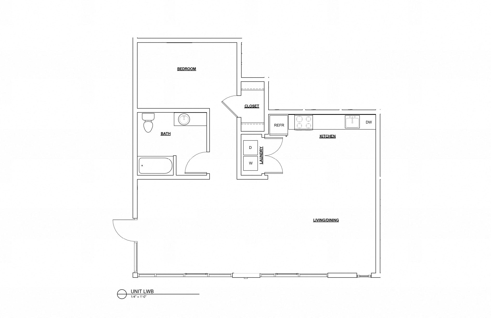 1 Bed 1 Bath Live/Work 947