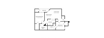 Quail Landing | B2 Floor Plan 2 Bedroom 2 Bath