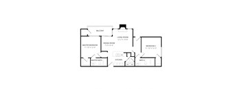 Quail Landing | B3 Floor Plan 2 Bedroom 2 Bath