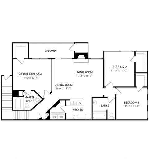 Quail Landing | B4 Floor Plan 2 Bedroom 2 Bath