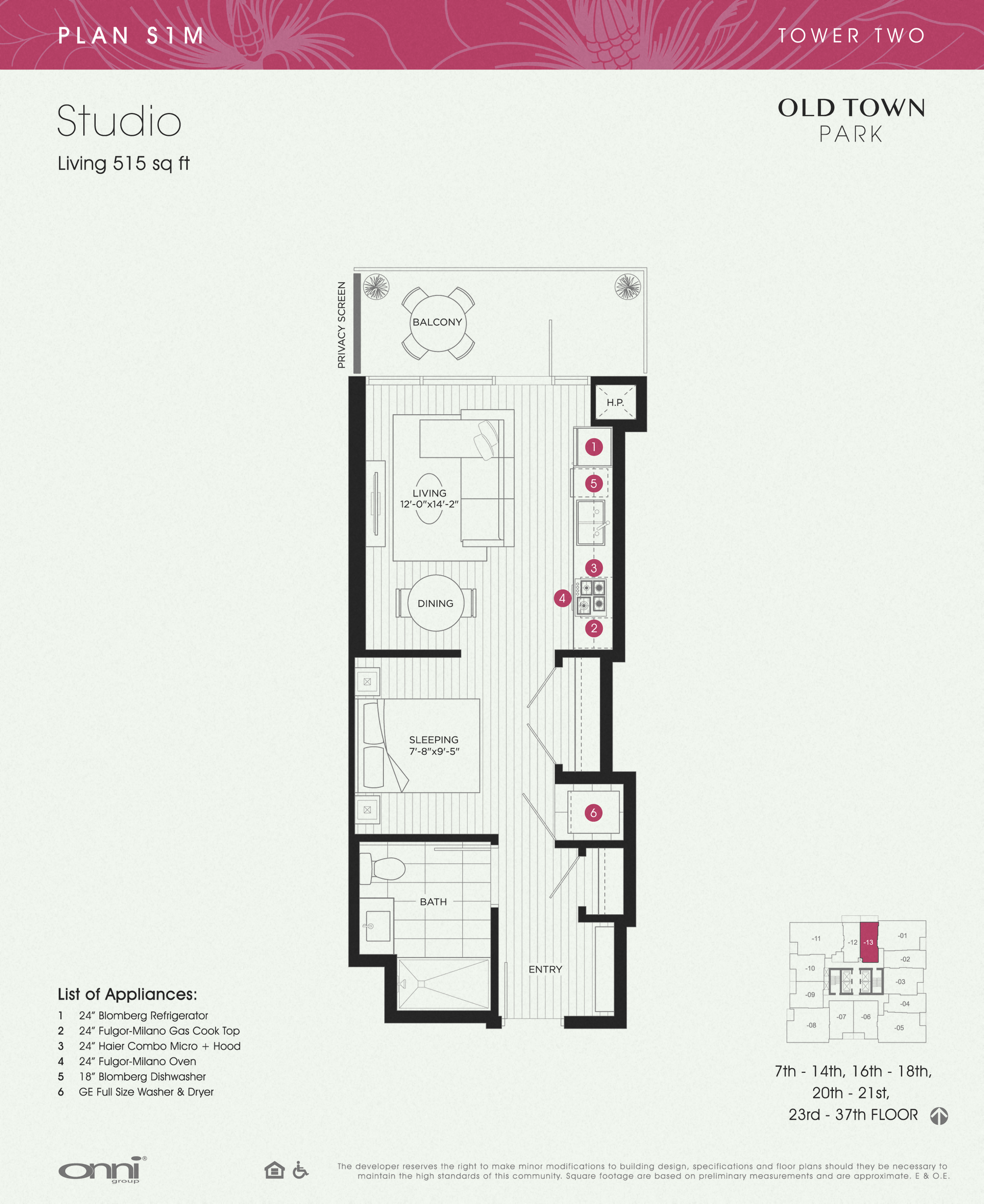 Plan S1M - Tower TWO