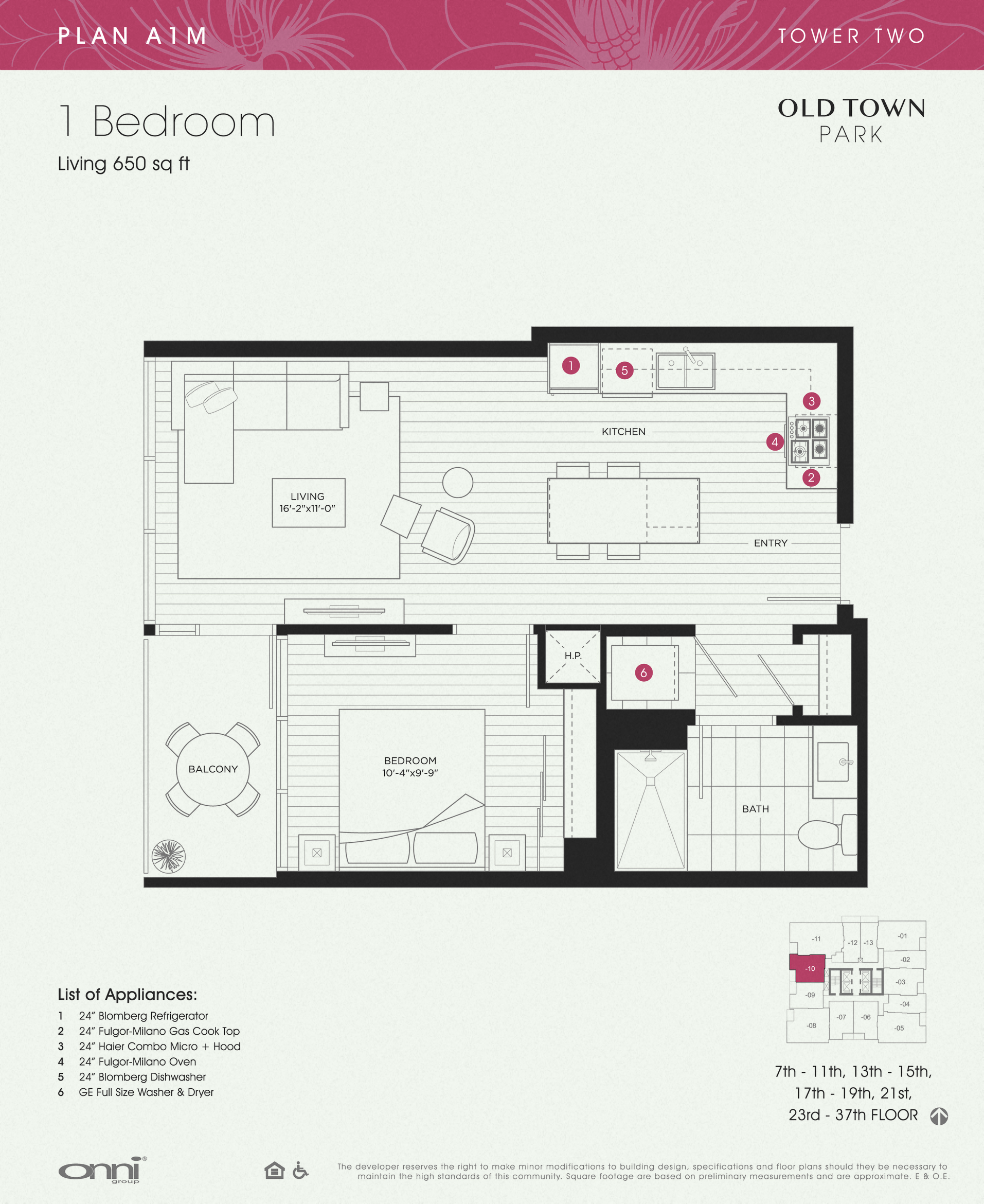 Plan A1M - Tower TWO