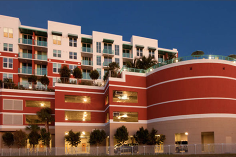 exterior of Progresso Point at night