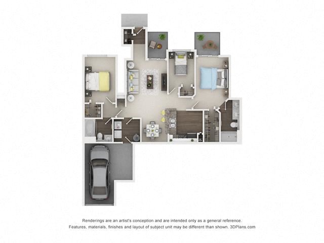 3 Bed 2 Bath - Hawthorne Floor Plan 3 Bed 2 Bath - Hawthorne Floor Plan at The Villages at Canterfield, West Dundee