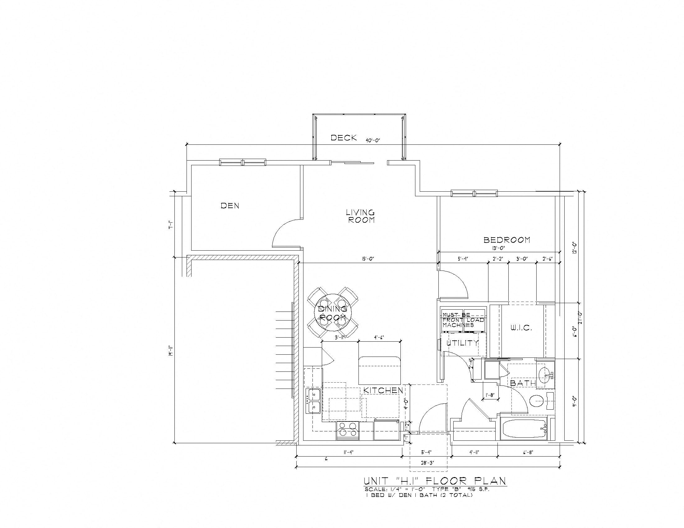 1 Bedroom 1 Bathroom + Den