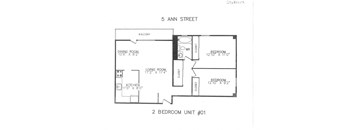 Two bedrooms unit with 1 bathroom and balcony