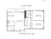 Two bedrooms unit with 1 bathroom and balcony