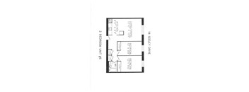 2 bedroom, 1 bathroom, no balcony