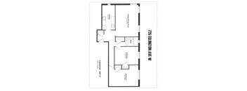 2 bedroom, 1 bathroom, no balcony