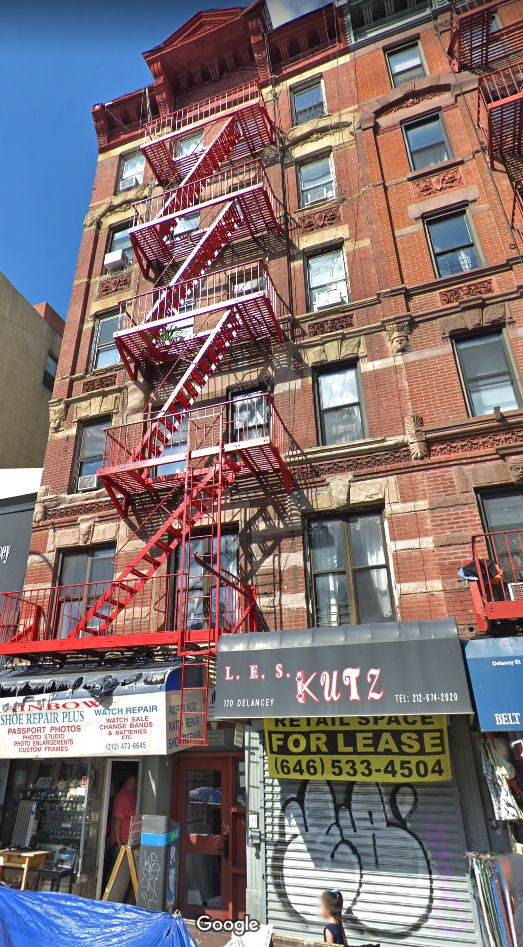 a fire escape on the side of a building