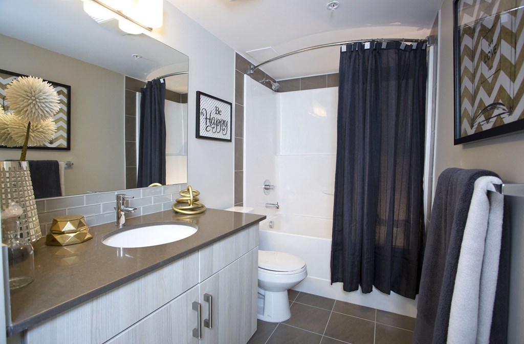 a bathroom with a sink and a toilet and a shower