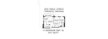 2 bedroom, 1 bathroom, with balcony