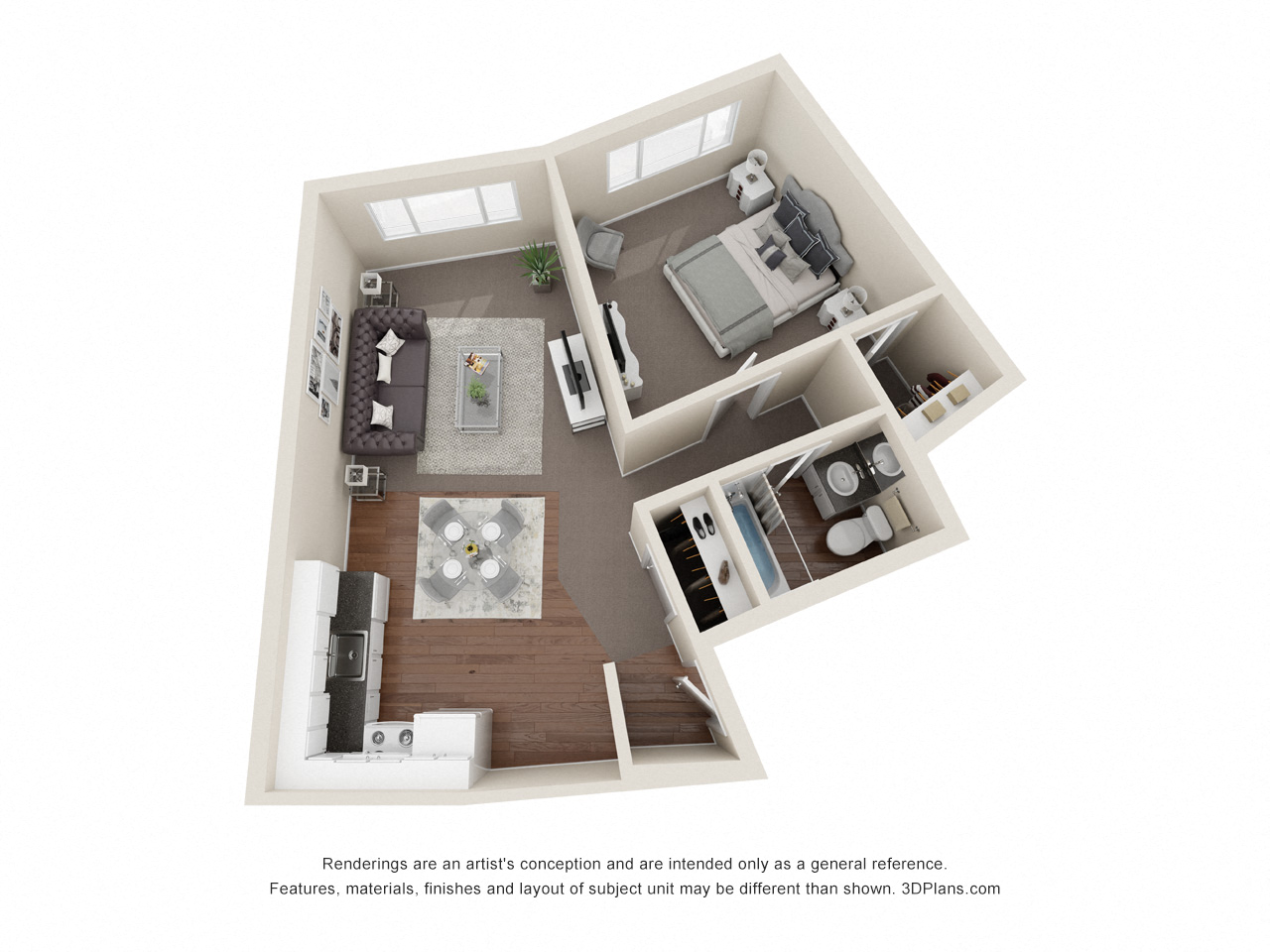 1 bedroom 830 square feet