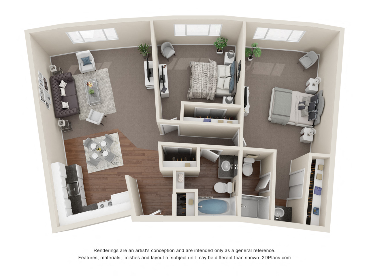 2 bedroom 1064 square feet