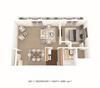 1 Bedroom, 1 Bath 690 sq. ft.