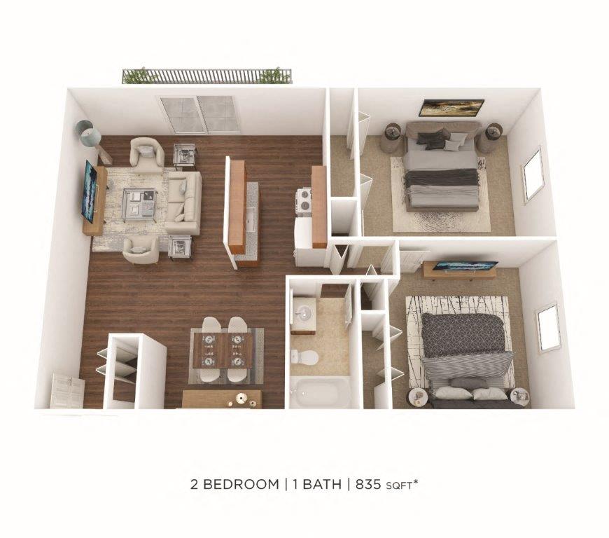 Two Bedroom-835 sqft