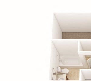 2 Bedroom, 1 Bath 1,050 sq. ft.