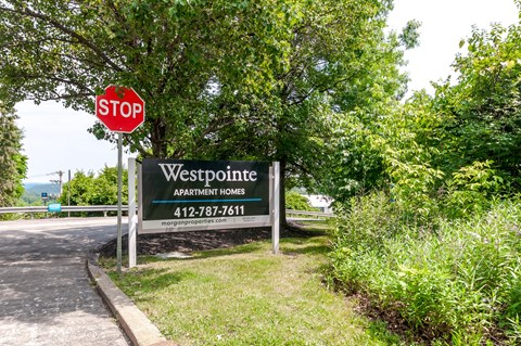 a stop sign in front of a sign administrative offices