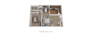 One Bedroom- 748 sqft