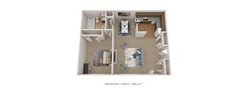 One Bedroom- 758 sqft