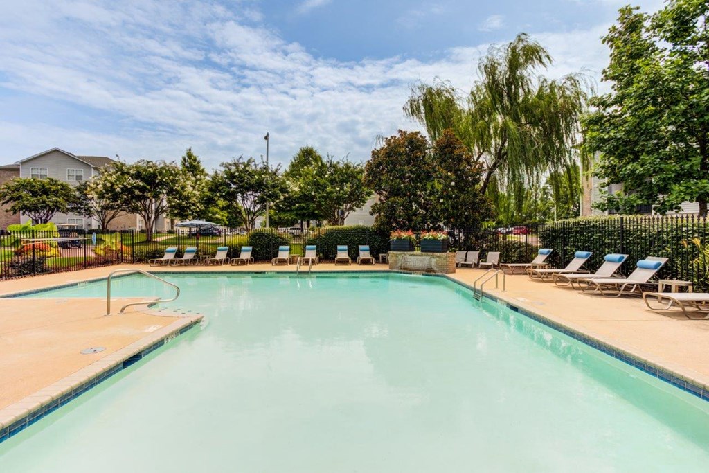 the swimming pool at the apartments for rent
