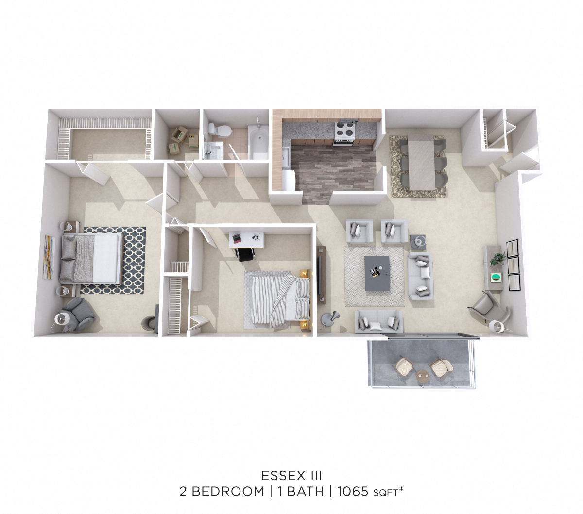 Two Bedroom- 1,065 sqft