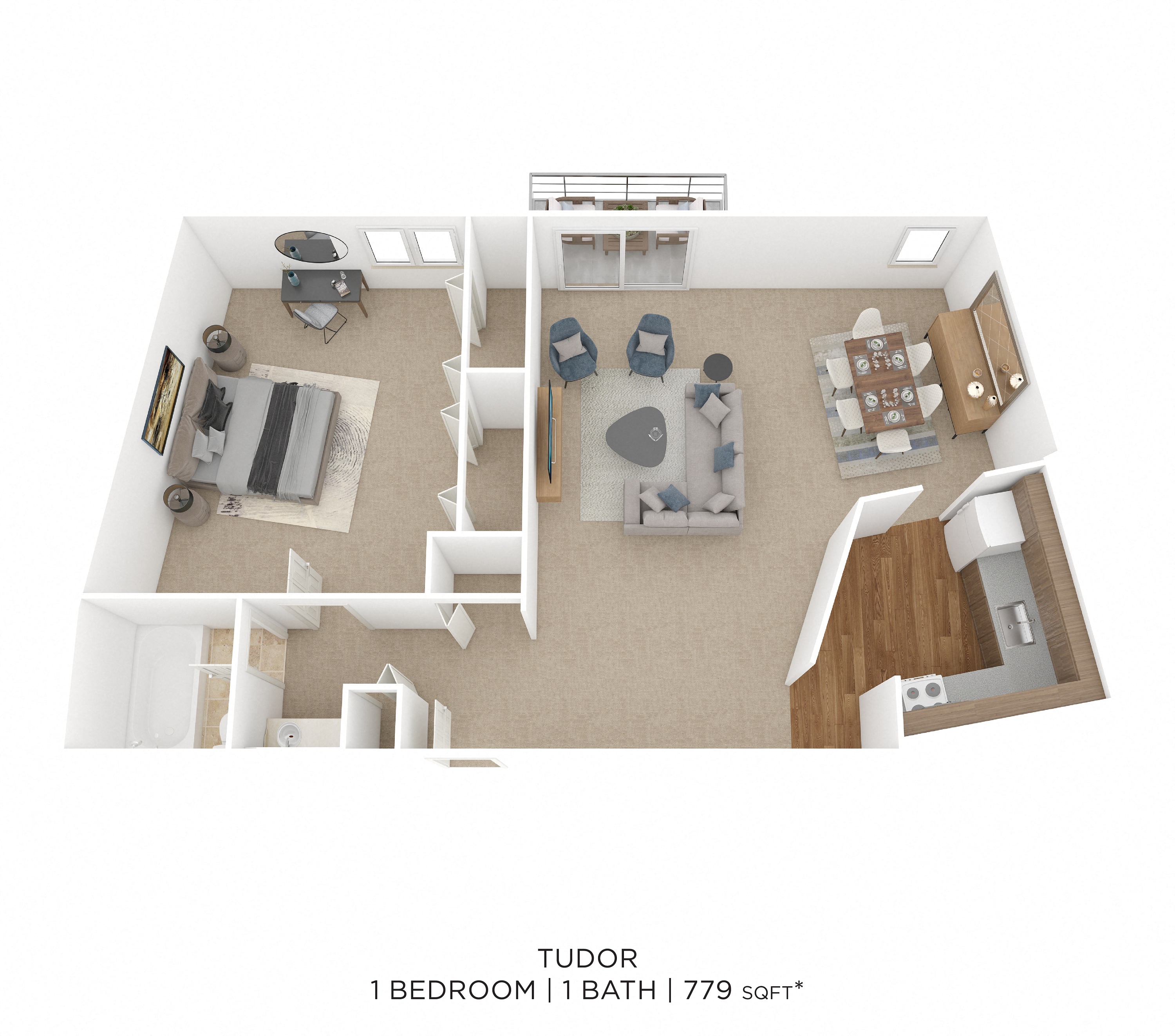 One Bedroom- 779 sqft