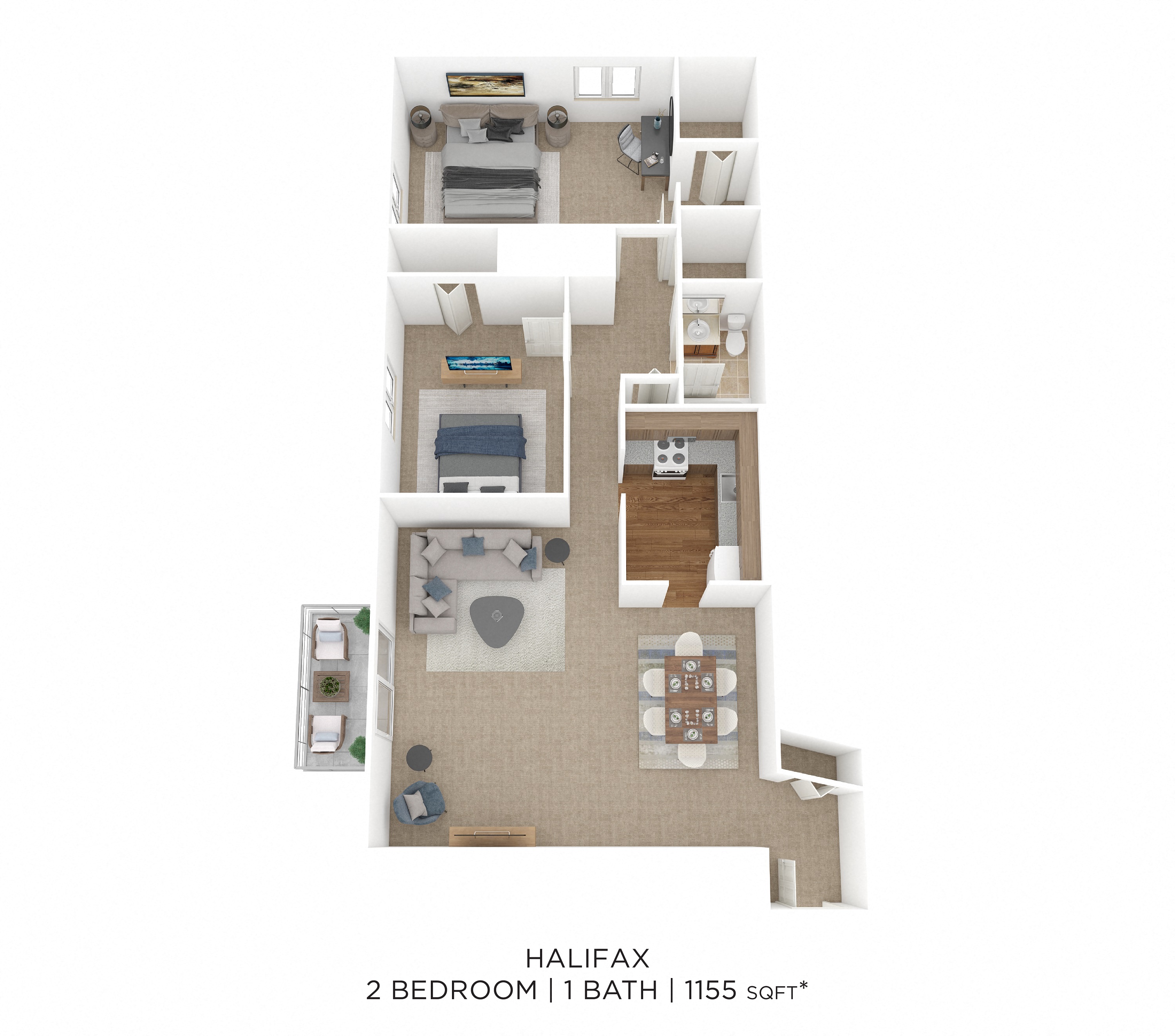 Two Bedroom-1,155 sqft