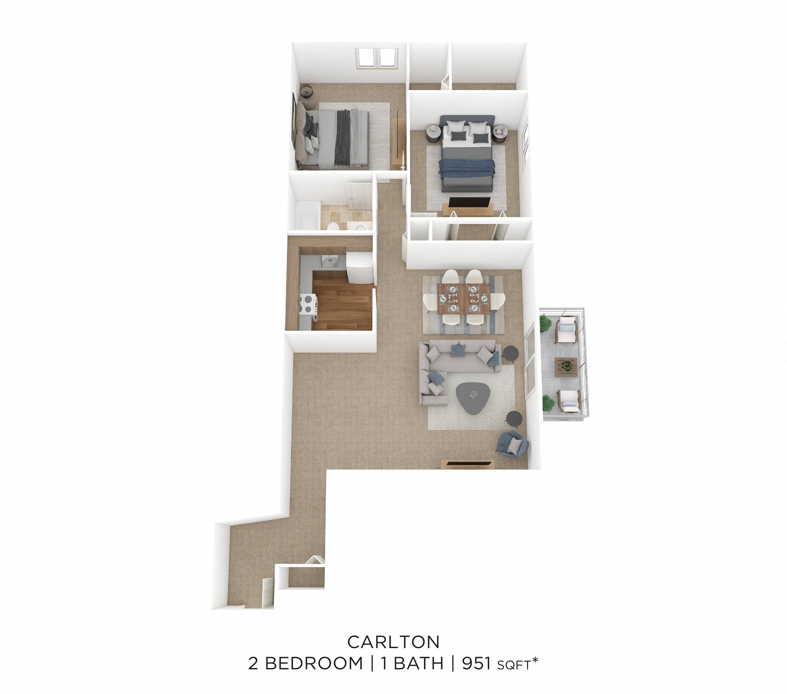 Two Bedroom- 951 sqft