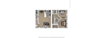 Two Bedroom 1.5 Bath Townhome- 1,008 sqft