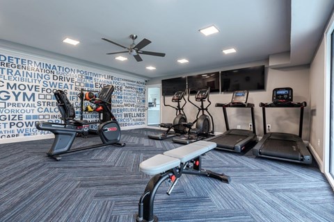 the gym at the monarch apartments