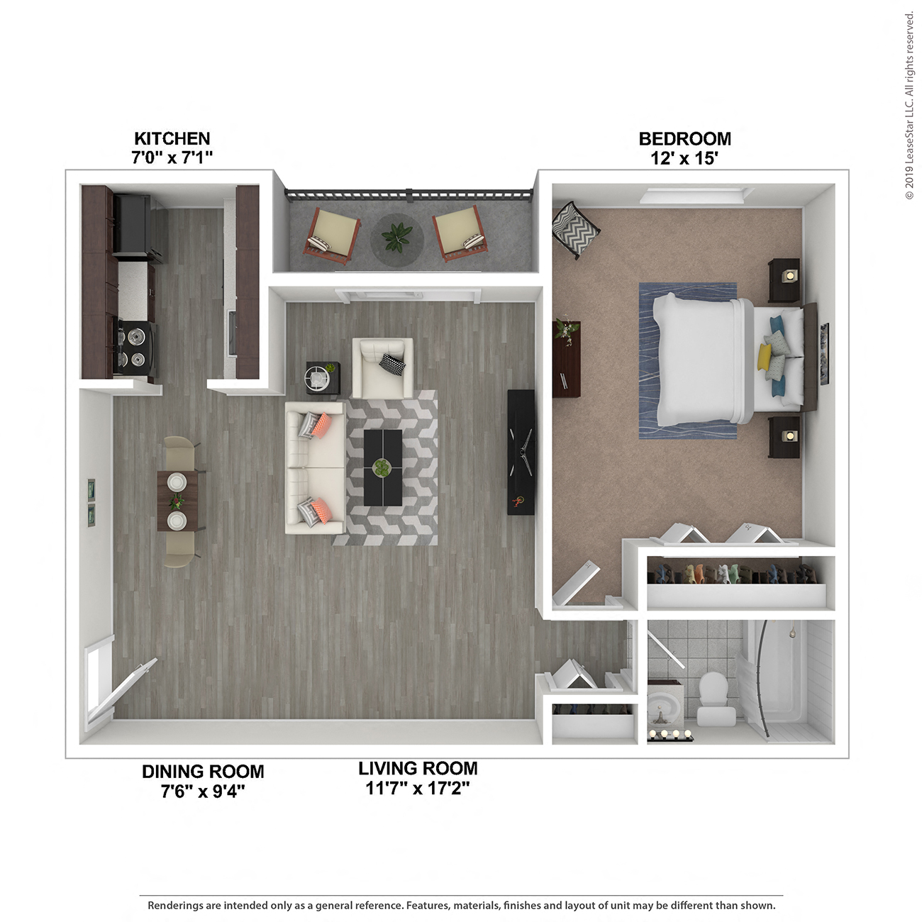 One Bedroom- 625 sqft