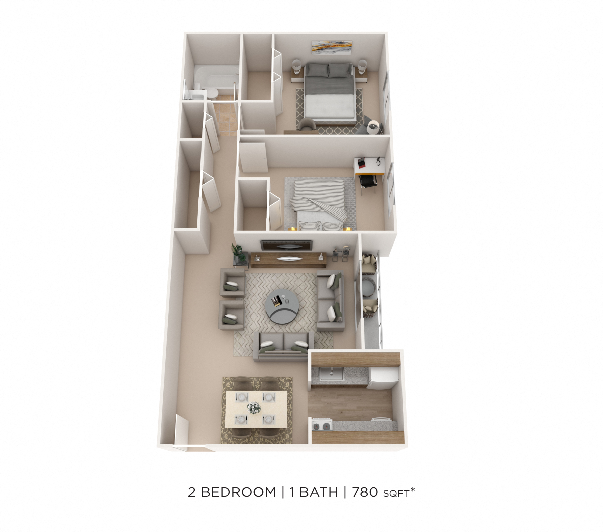 Two Bedroom- 780 sqft